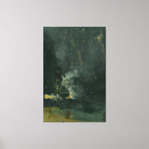 James McNeill Whistler - Nocturne in zwart goud Canvas Afdruk