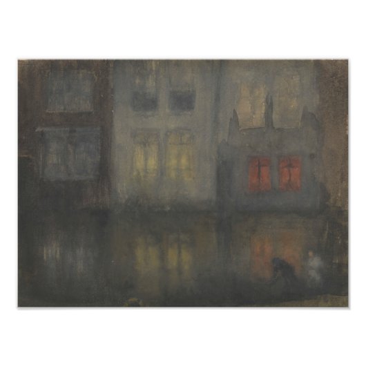 James McNeill Whistler - Nocturne - zwart en rood Foto Afdruk (Voorkant)