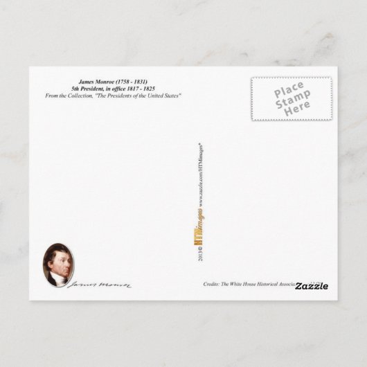 James Monroe - 5e President van de VS Briefkaart (Achterkant)