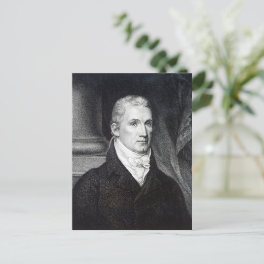 James Monroe, gegraveerd door Thomas Gimĭ Briefkaart (Staand voorkant)