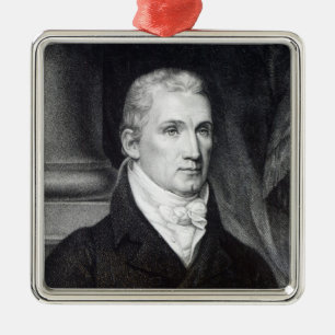 James Monroe, gegraveerd door Thomas Gimĭ Metalen Ornament