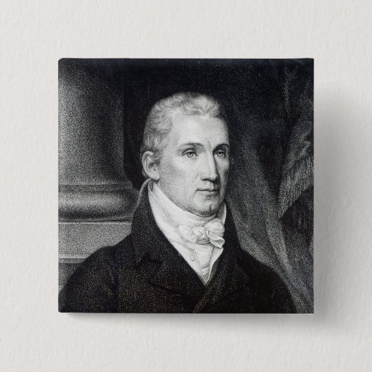 James Monroe, gegraveerd door Thomas Gimĭ Vierkante Button 5,1 Cm (Voorkant)