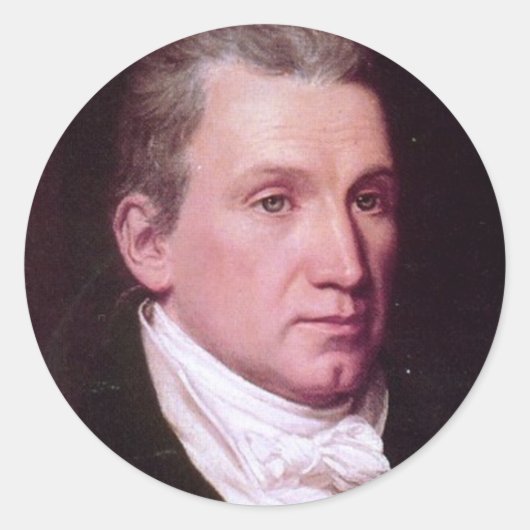 James Monroe Ronde Sticker (Voorkant)