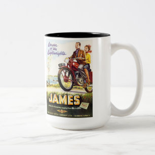 James Motorycli Tweekleurige Koffiemok