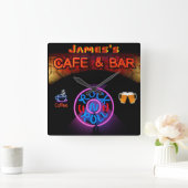 JAMES - Naam Neon Sign Bar Mancave Den Clock Fun Vierkante Klok (Huis)