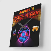 JAMES - Naam Neon Sign Bar Mancave Den Clock Fun Vierkante Klok (Hoek)