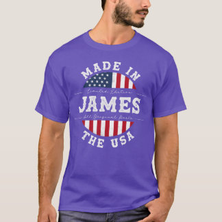 James Naam Patriottisch Amerikaans Gemaakt in de V T-shirt