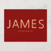 James Name in Ggloed Neon Lights Briefkaart (Voorkant)