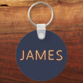 James Name in Ggloed Neon Lights Sleutelhanger (Voorkant)