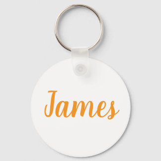 James name Metal ring keychain