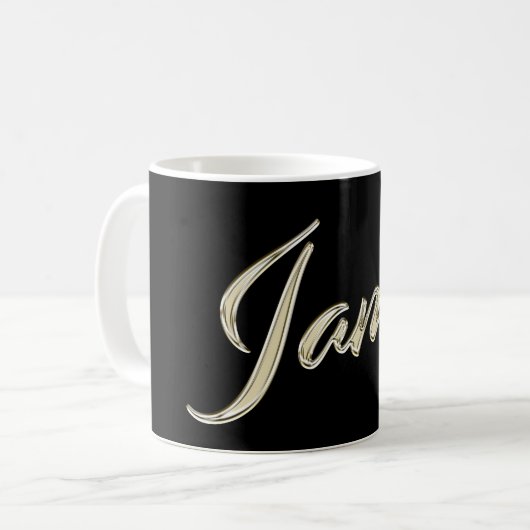 James Name whitegold Tasse Teetasse Kaffeetasse Koffiemok (Voorkant links)