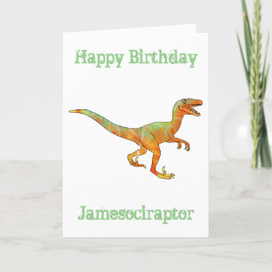 James ociraptor Funny Velociraptor Dinosaur Art Feestdagen Kaart