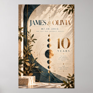 James & Olivia 10 Jaar Jubileum Moderne Typografie Poster