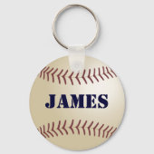 James Personalized Baseball Keychain (Voorkant)