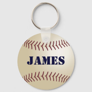 James Personalized Baseball Keychain