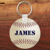 James Personalized Baseball Keychain (Voorkant)