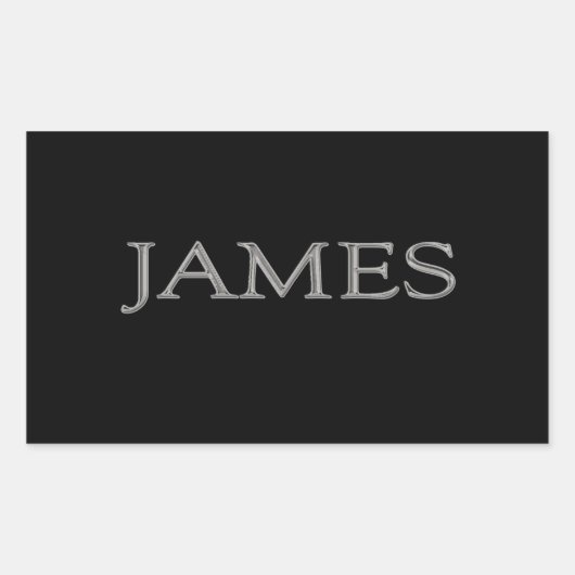 James Personalized Name Rechthoekige Sticker (Voorkant)