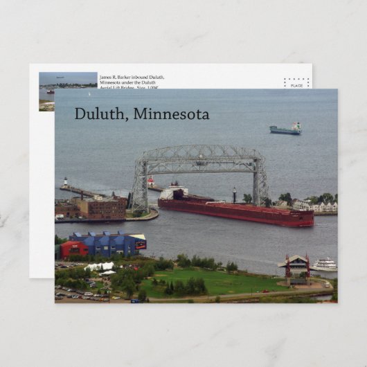 James R. Barker Entering Duluth-postkaart Briefkaart (Voorkant / Achterkant)