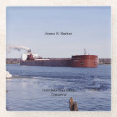 James R. Barker glass onderzetter Glazen Onderzetter (Voorkant)