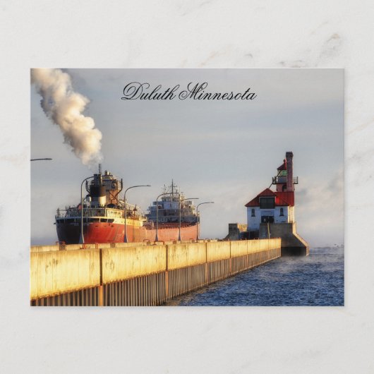 James R. Barker Schip en vuurtoren, Minnesota Briefkaart (Voorkant)