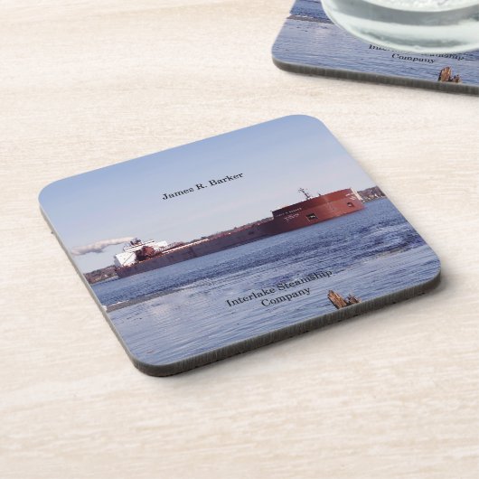 James R. Barker set van 6 harde plastic onderzette Bier Onderzetter (Linkerzijde)