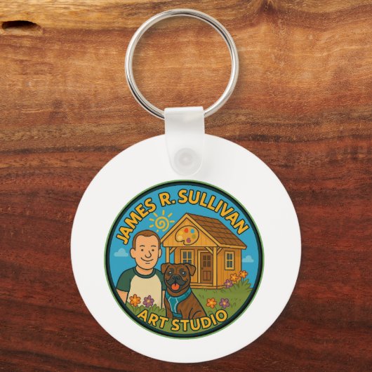 James R. Sullivan Art Studio Logo Sleutelhanger (Achterkant)