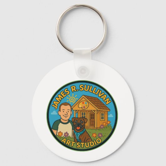 James R. Sullivan Art Studio Logo Sleutelhanger (Achterkant)