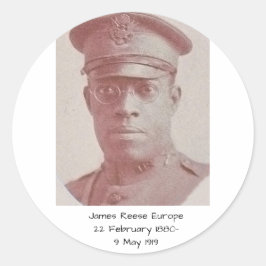 James Reese Europe Ronde Sticker