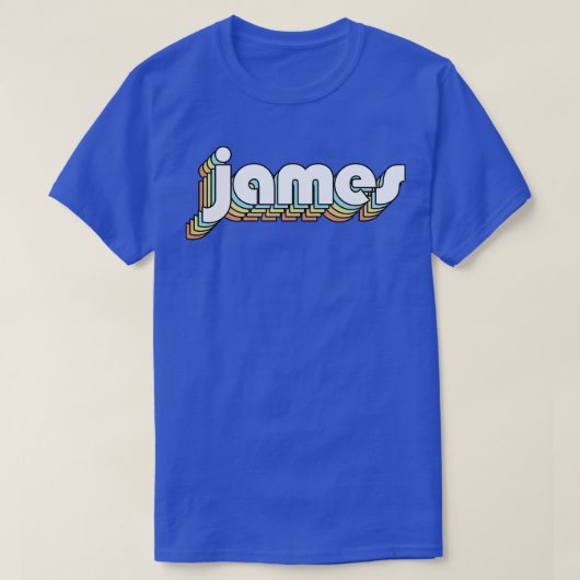 James Retro Rainbow Typography Faded Style T-shirt (Design voorkant)