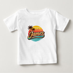 James Retro Sunset Tropische Naam Ontwerp