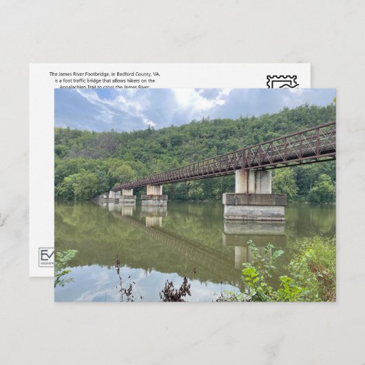 James River Footbridge Appalachian Trail Briefkaar Briefkaart (Voorkant / Achterkant)