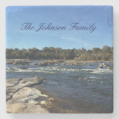 James River Rapids Schilderachtig Stenen Onderzetter (Voorkant)