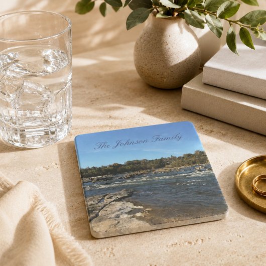 James River Rapids Schilderachtig Stenen Onderzetter