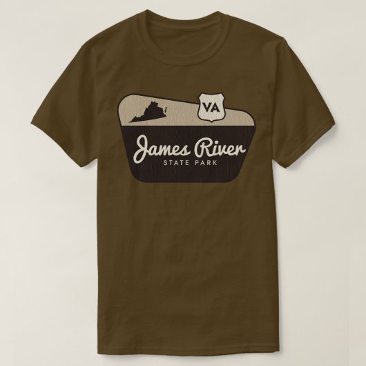 James River State Park Virginia Welkomstbord T-shirt (Design voorkant)