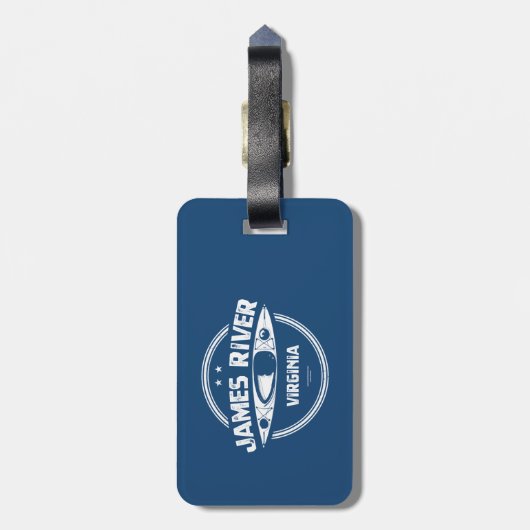 James River Virginia Kayaking Bagagelabel (Achterkant verticaal)