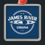 James River Virginia Kayaking Metalen Ornament<br><div class="desc">De James is Virginia's grootste tributary aan de Chesapeake Bay,  op 340 mijl afstand is het een van de langste rivieren in Amerika die in dezelfde staat begint en eindigt. De James stroomt door Richmond en eindigt tussen Newport News en Norfolk.</div>
