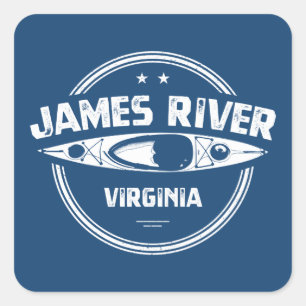 James River Virginia Kayaking Vierkante Sticker