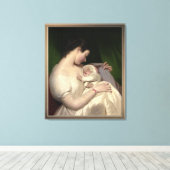 James Sant's vrouw Elizabeth met dochter Mary Canvas Afdruk (Insitu (Houten vloer))