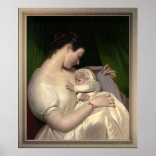 James Sant's vrouw Elizabeth met dochter Mary Poster