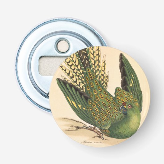 James Sowerby Ground Parrot, Psittacus terrestris Button Flesopener (Voorkant)