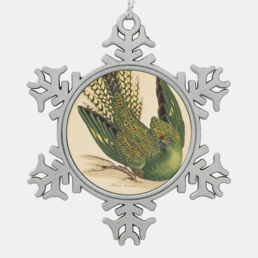 James Sowerby Ground Parrot, Psittacus terrestris Tin Sneeuwvlok Ornament (Voorkant)
