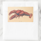 James Sowerby Serrated Lobster Rechthoekige Sticker (Tas)