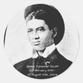 James Sylvester Scott Ronde Sticker (Voorkant)