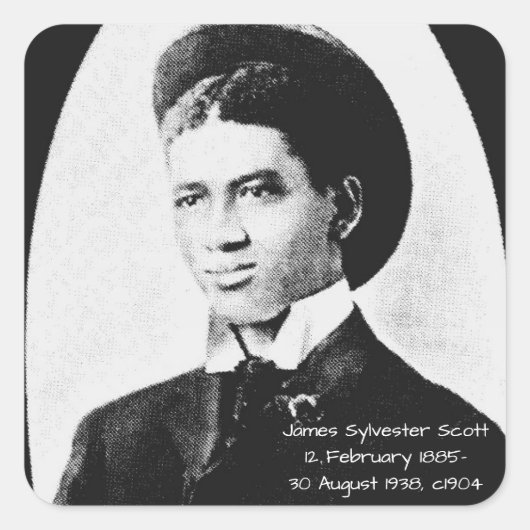 James Sylvester Scott Vierkante Sticker (Voorkant)