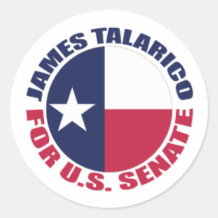 James Talarico voor de Amerikaanse Senaat Texas-vl Ronde Sticker