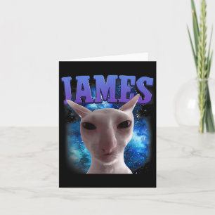 James The Cat Meme Grappige Gekke Katten Brainrot Kaart