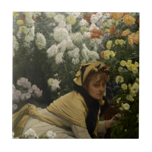 James Tissot Chrysanthemums Tegeltje (Voorkant)