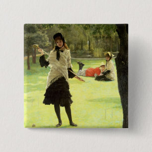 James Tissot   Croquet, c.1878 Vierkante Button 5,1 Cm