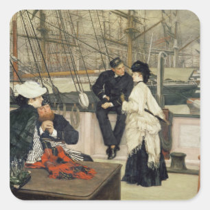 James Tissot   De kapitein en de staat, 1873 Vierkante Sticker
