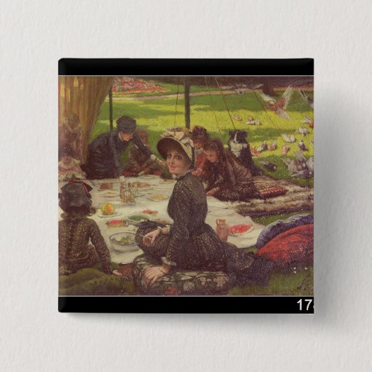 James Tissot | De picknick, c.1881-2 Vierkante Button 5,1 Cm (Voorkant)